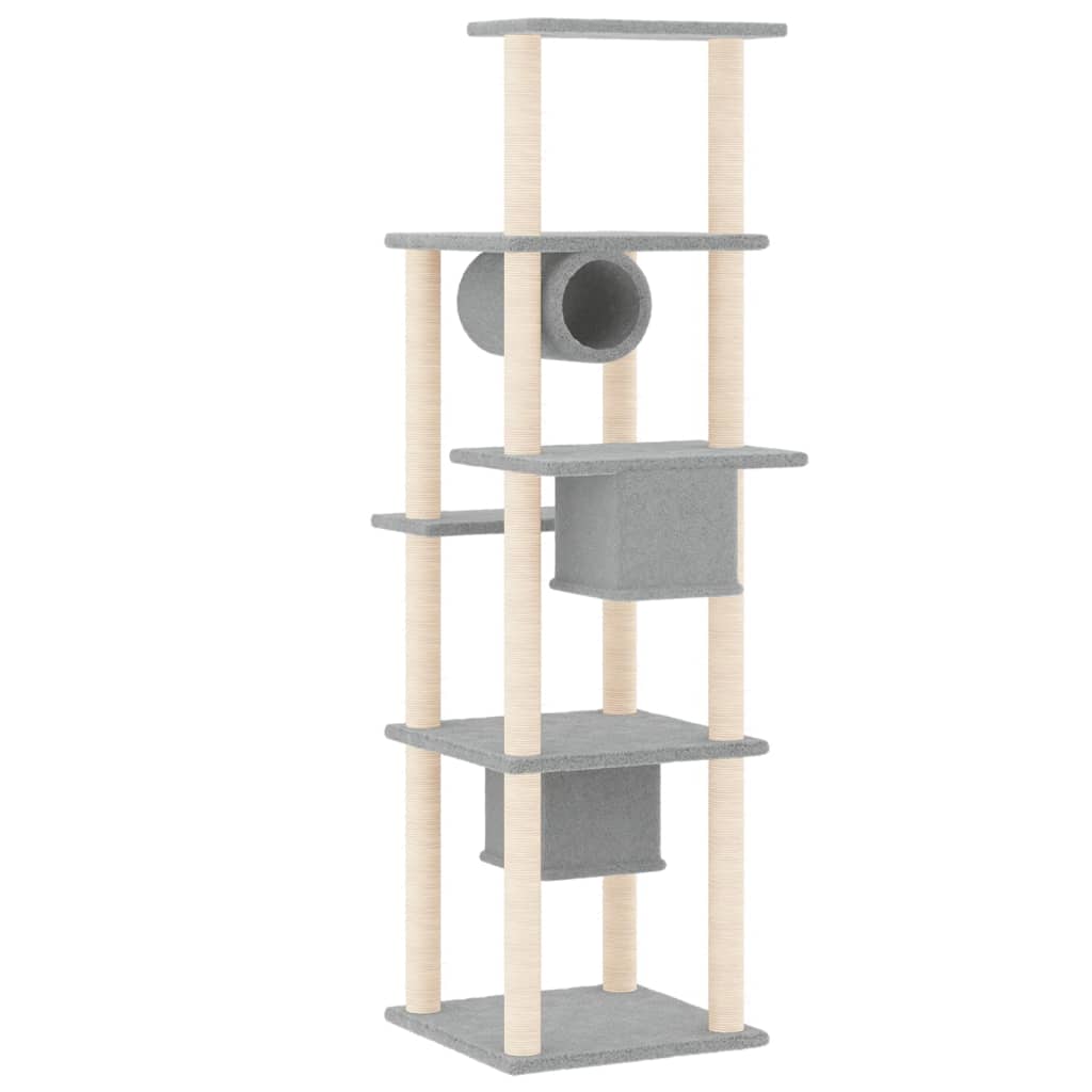 vidaXL Cat Tree with Sisal Scratching Posts 169 cm Cream
