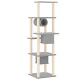 vidaXL Cat Tree with Sisal Scratching Posts 169 cm Cream