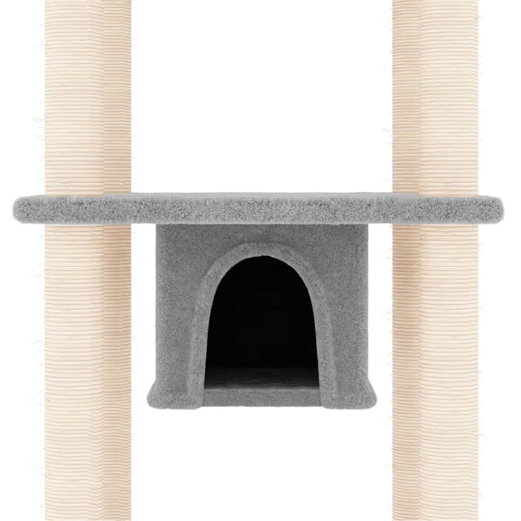 vidaXL Cat Tree with Sisal Scratching Posts 169 cm Cream