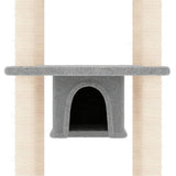 vidaXL Cat Tree with Sisal Scratching Posts 169 cm Cream
