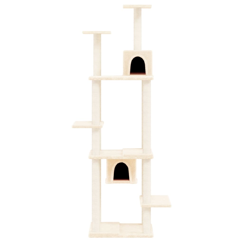 vidaXL Cat Tree with Sisal Scratching Posts 176 cm Cream