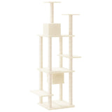 vidaXL Cat Tree with Sisal Scratching Posts 176 cm Cream
