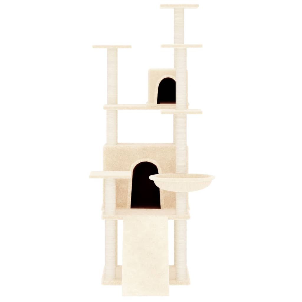 vidaXL Cat Tree with Sisal Scratching Posts 154 cm Cream