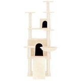 vidaXL Cat Tree with Sisal Scratching Posts 154 cm Cream