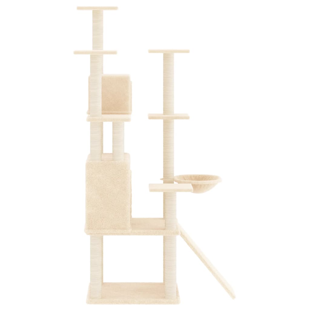 vidaXL Cat Tree with Sisal Scratching Posts 154 cm Cream