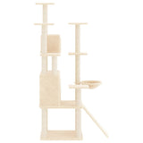 vidaXL Cat Tree with Sisal Scratching Posts 154 cm Cream