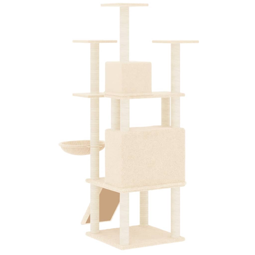 vidaXL Cat Tree with Sisal Scratching Posts 154 cm Cream