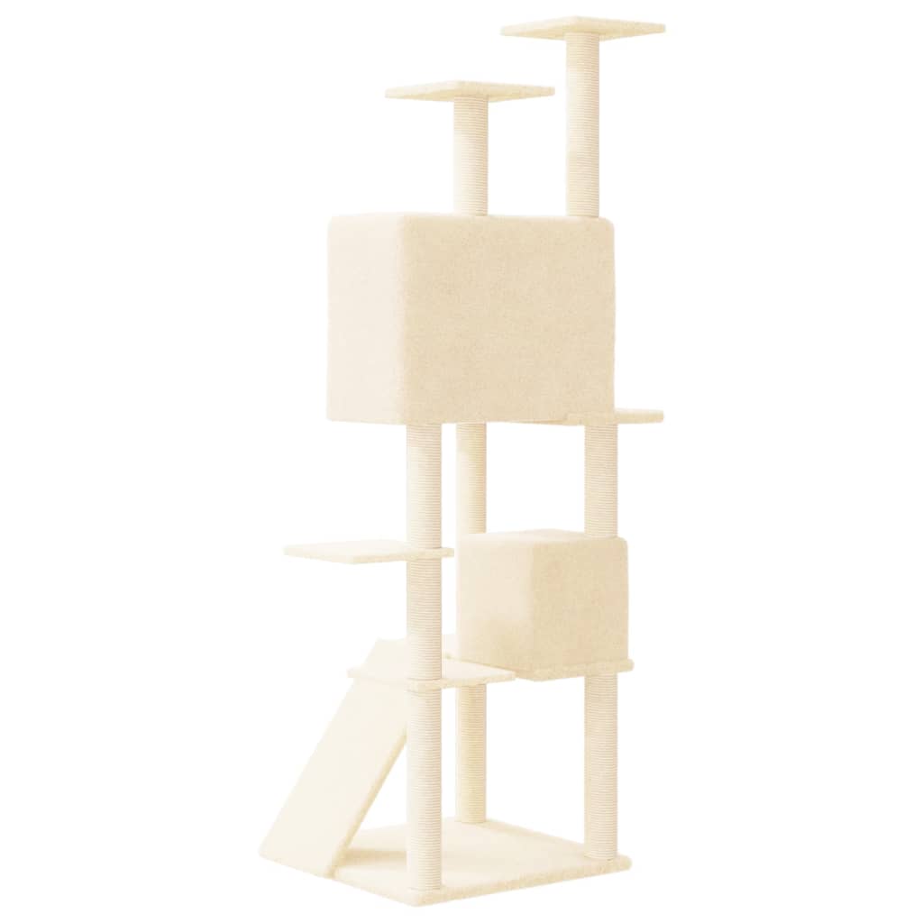 vidaXL Cat Tree with Sisal Scratching Posts 153 cm Cream