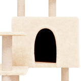 vidaXL Cat Tree with Sisal Scratching Posts 153 cm Cream