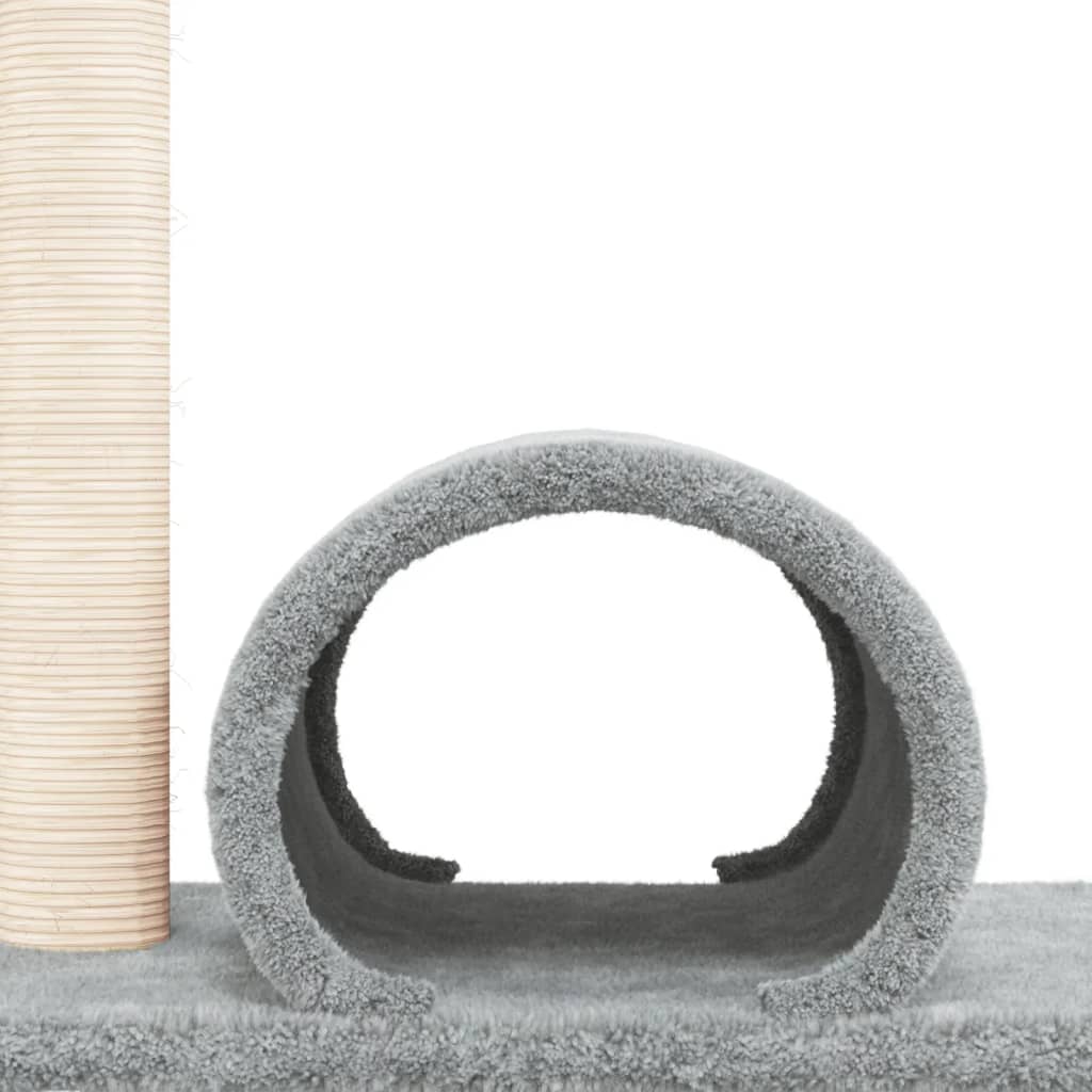 vidaXL Kattenmeubel met tunnel 60x34,5x50 cm lichtgrijs