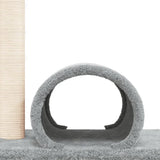vidaXL Kattenmeubel met tunnel 60x34,5x50 cm lichtgrijs