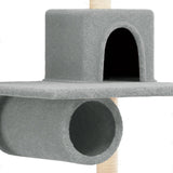 vidaXL Cat Tree with Sisal Scratching Posts 168 cm Light Grey