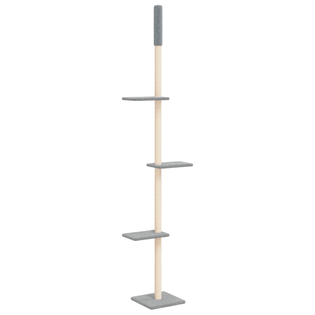 vidaXL Cat Tree Floor-to-Ceiling 267.5-297.5 cm Light Grey