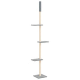 vidaXL Cat Tree Floor-to-Ceiling 267.5-297.5 cm Light Grey