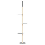 vidaXL Cat Tree Floor-to-Ceiling 267.5-297.5 cm Light Grey