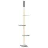vidaXL Cat Tree Floor-to-Ceiling 267.5-297.5 cm Light Grey