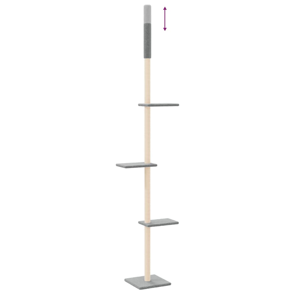 vidaXL Cat Tree Floor-to-Ceiling 267.5-297.5 cm Light Grey