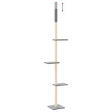 vidaXL Cat Tree Floor-to-Ceiling 267.5-297.5 cm Light Grey