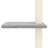 vidaXL Cat Tree Floor-to-Ceiling 267.5-297.5 cm Light Grey