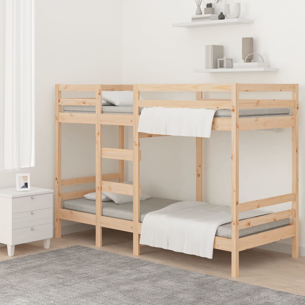 vidaXL Bunk Bed Frame without Mattress Solid Pine Wood 90x200 cm