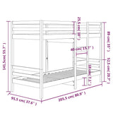 vidaXL Bunk Bed Frame without Mattress Solid Pine Wood 90x200 cm