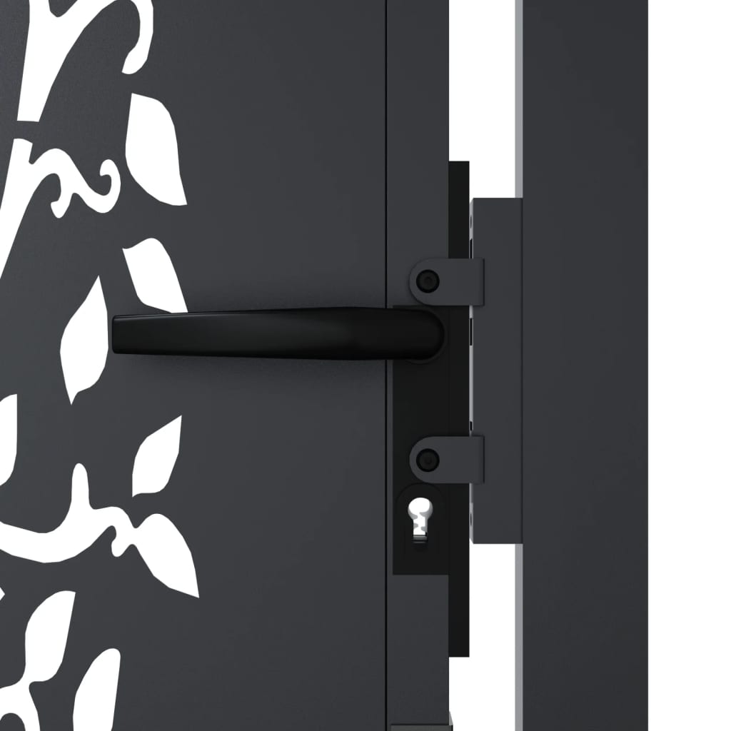 vidaXL Gate 100x75 cm with Tree Design Steel Anthracite