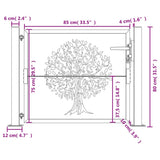 vidaXL Gate 100x75 cm with Tree Design Steel Anthracite