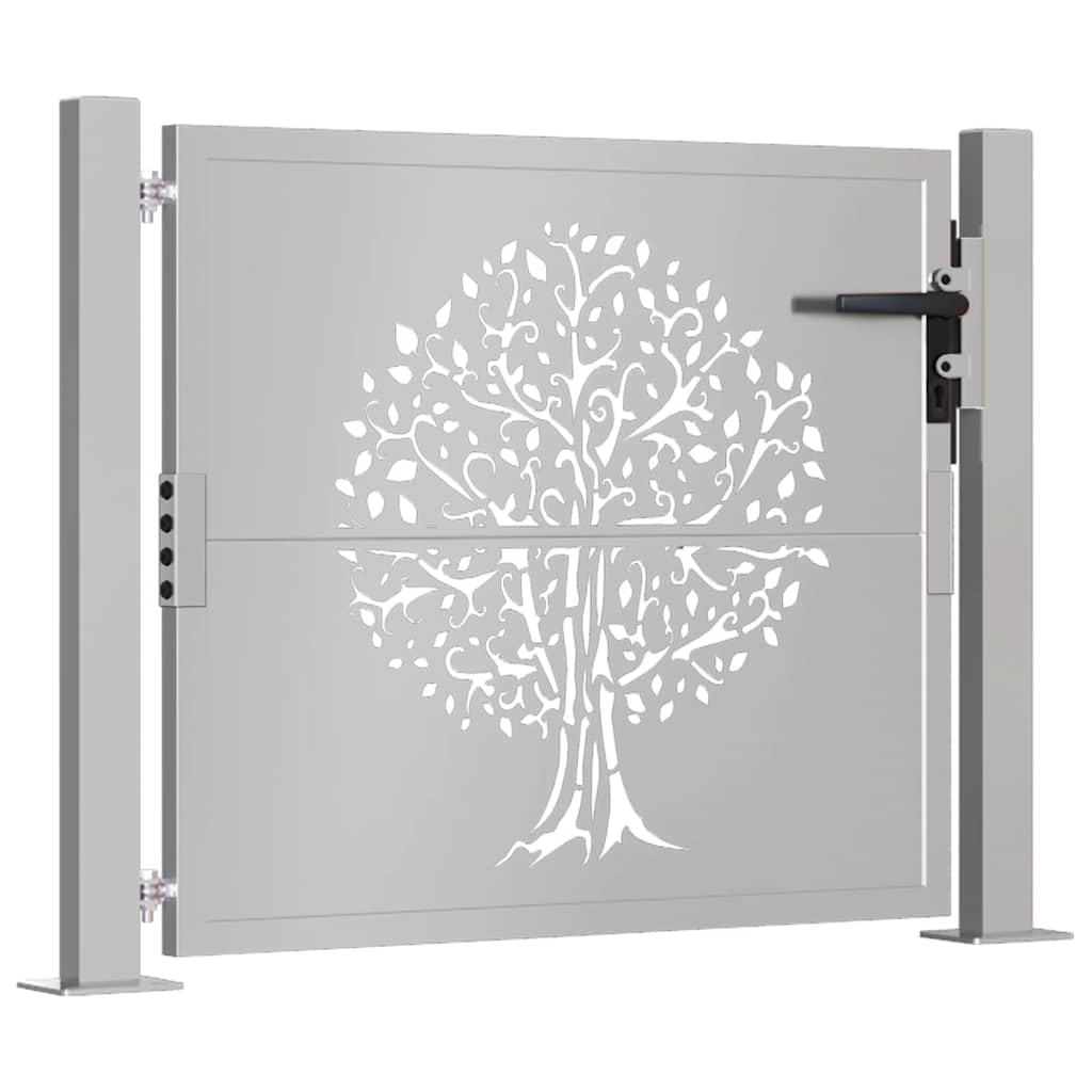 vidaXL Gate 100x75 cm Tree Design Corten Steel