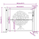 vidaXL Gate 100x75 cm Tree Design Corten Steel
