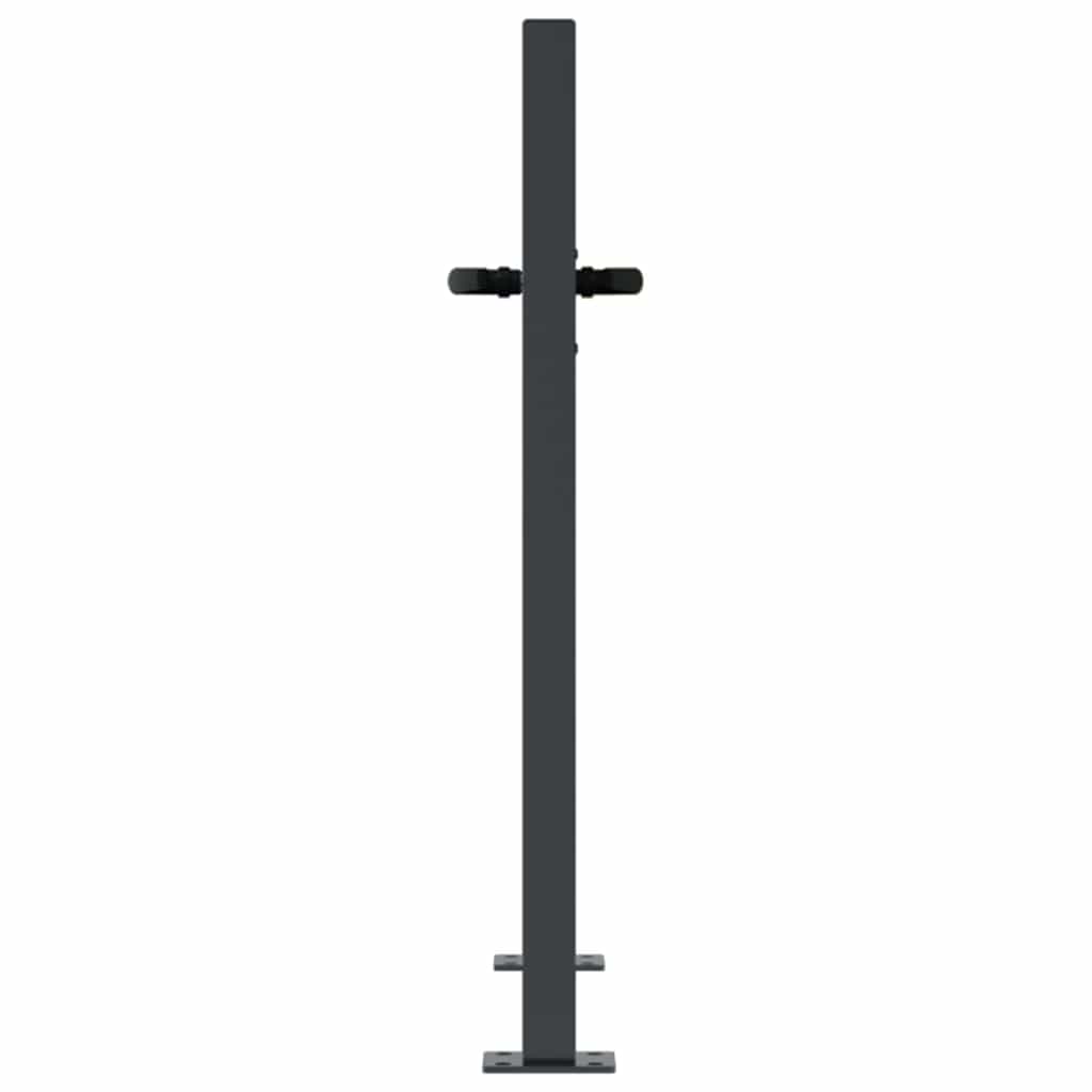 vidaXL Gate with Grass Design 100x75 cm Steel Anthracite