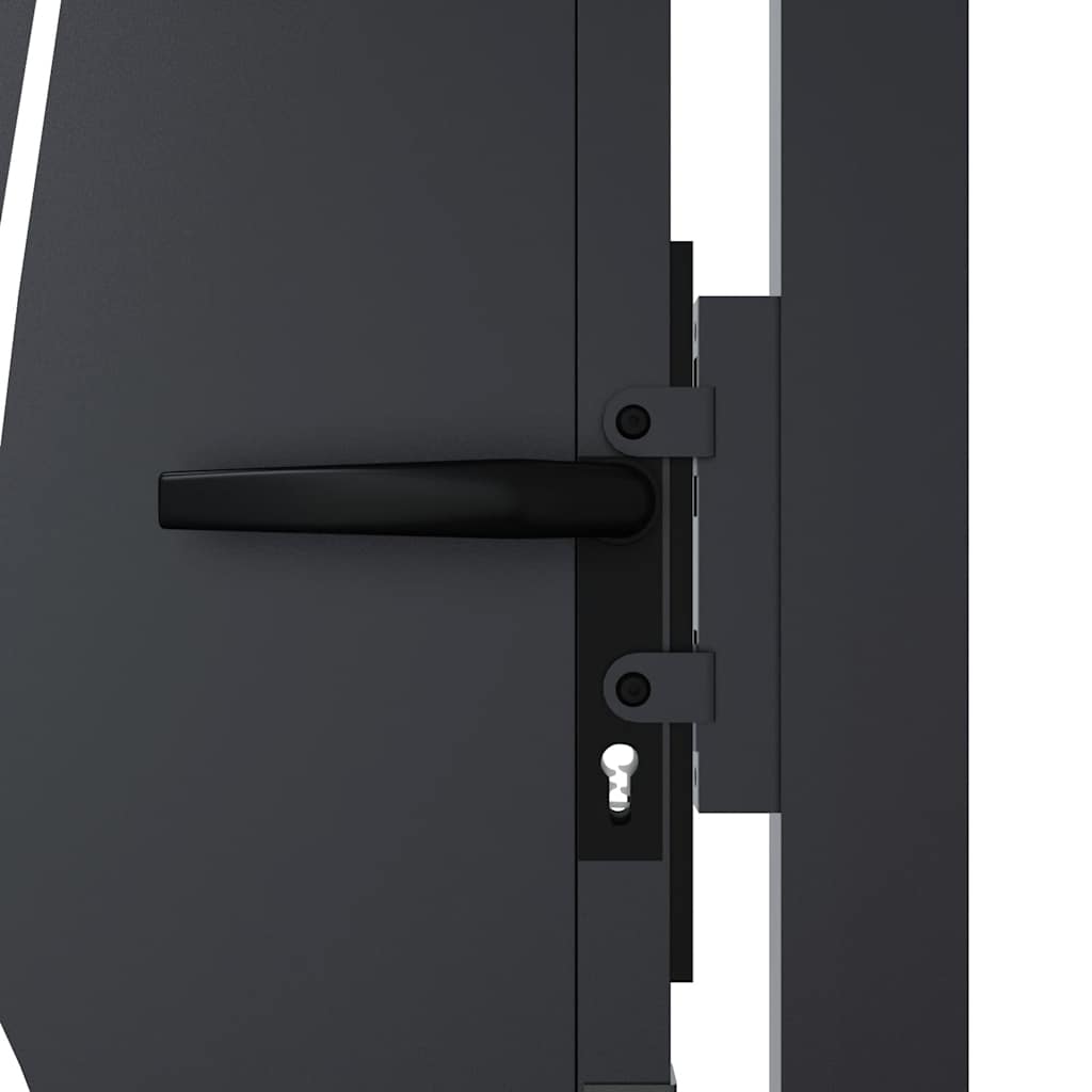 vidaXL Gate with Grass Design 100x75 cm Steel Anthracite