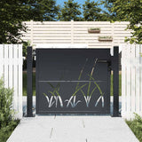 vidaXL Gate with Grass Design 100x75 cm Steel Anthracite