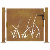 vidaXL Gate grass design 100x75 cm corten steel