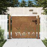 vidaXL Gate grass design 100x75 cm corten steel