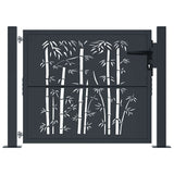 vidaXL Poort met bamboe-ontwerp 100x75 cm staal antracietkleurig