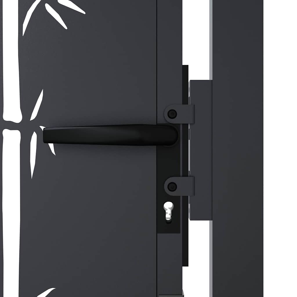 vidaXL Poort met bamboe-ontwerp 100x75 cm staal antracietkleurig