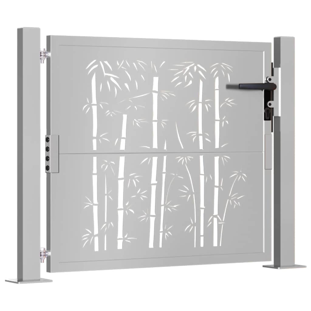 vidaXL Bamboo Design Gate 100x75 cm Corten Steel