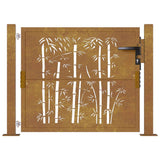 vidaXL Bamboo Design Gate 100x75 cm Corten Steel