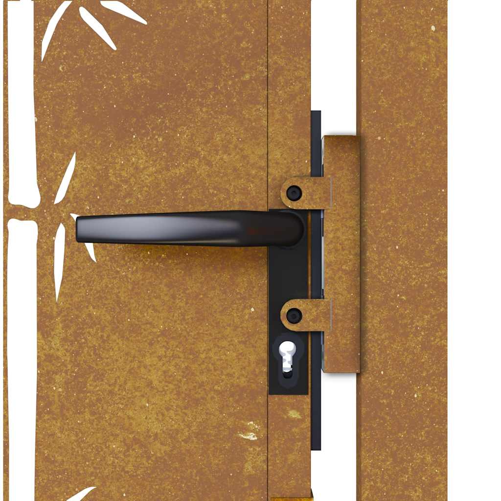 vidaXL Bamboo Design Gate 100x75 cm Corten Steel