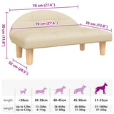 vidaXL Dog Bed 70x52x30 cm Fabric Cream