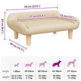 vidaXL Dog Bed 70x40x24 cm fabric cream