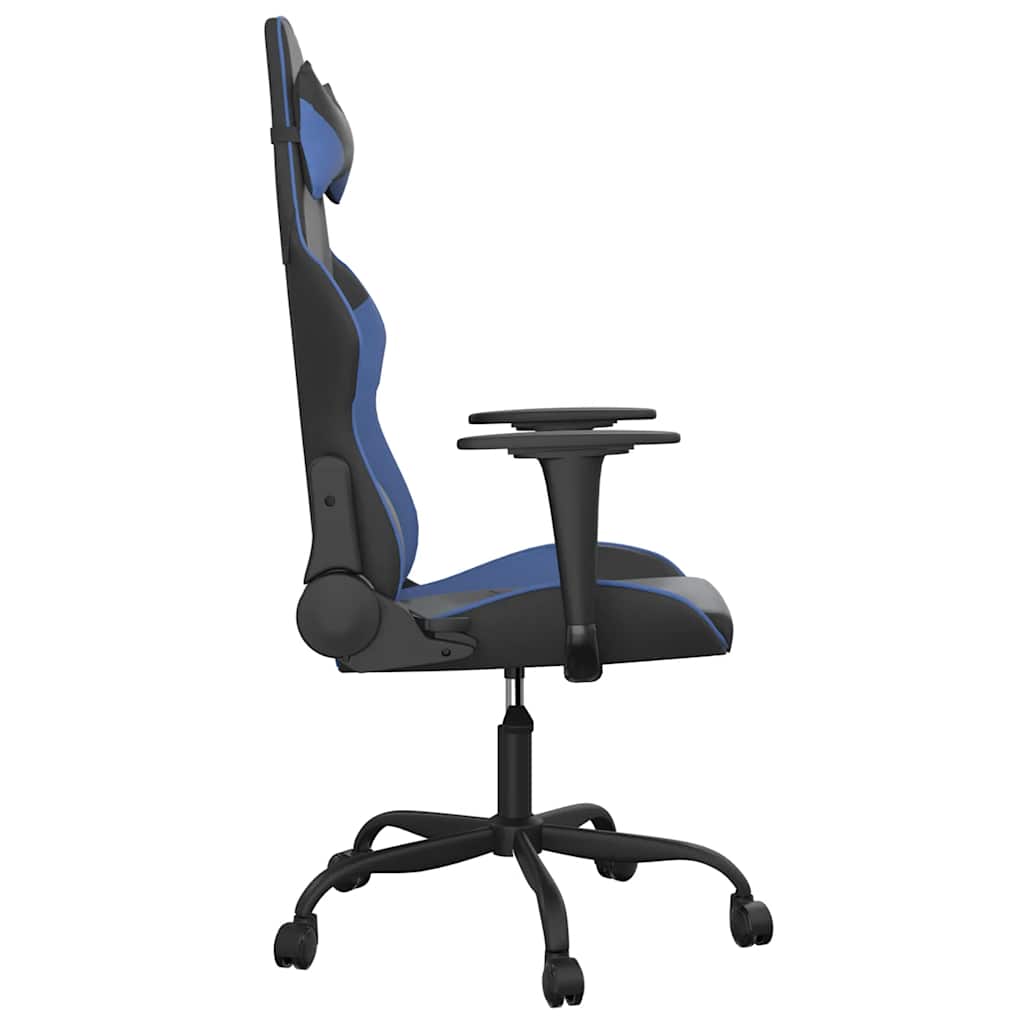 vidaXL Gamestoel kunstleer zwart en blauw