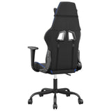 vidaXL Gamestoel kunstleer zwart en blauw