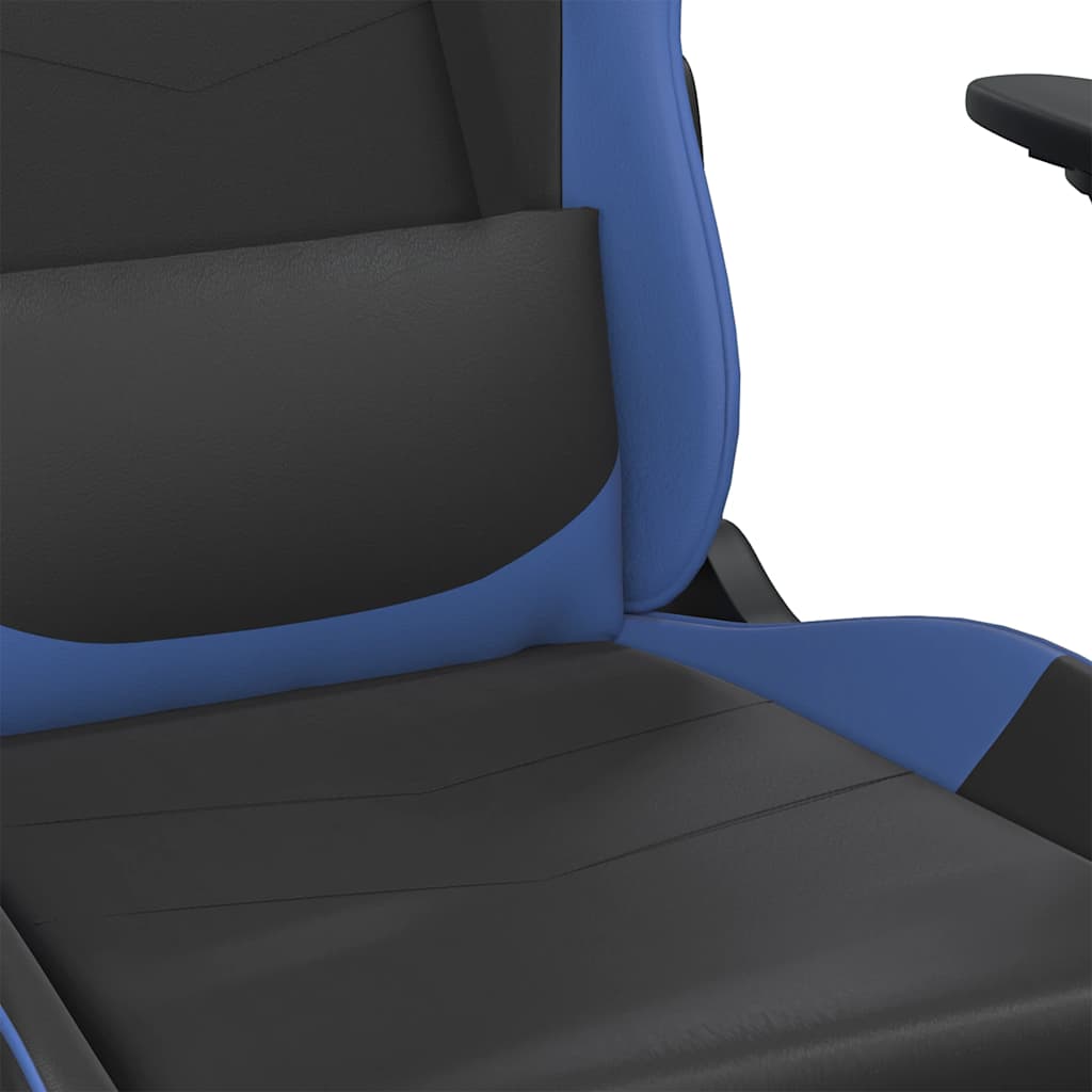vidaXL Gamestoel kunstleer zwart en blauw