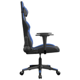 vidaXL Gamestoel kunstleer zwart en blauw