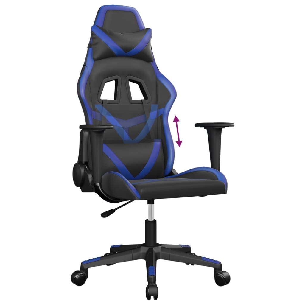vidaXL Gamestoel kunstleer zwart en blauw