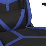 vidaXL Gamestoel kunstleer zwart en blauw
