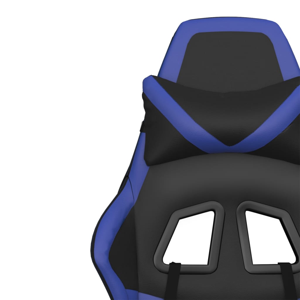 vidaXL Gamestoel kunstleer zwart en blauw