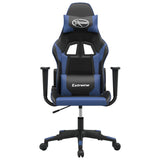 vidaXL Gamestoel kunstleer zwart en blauw