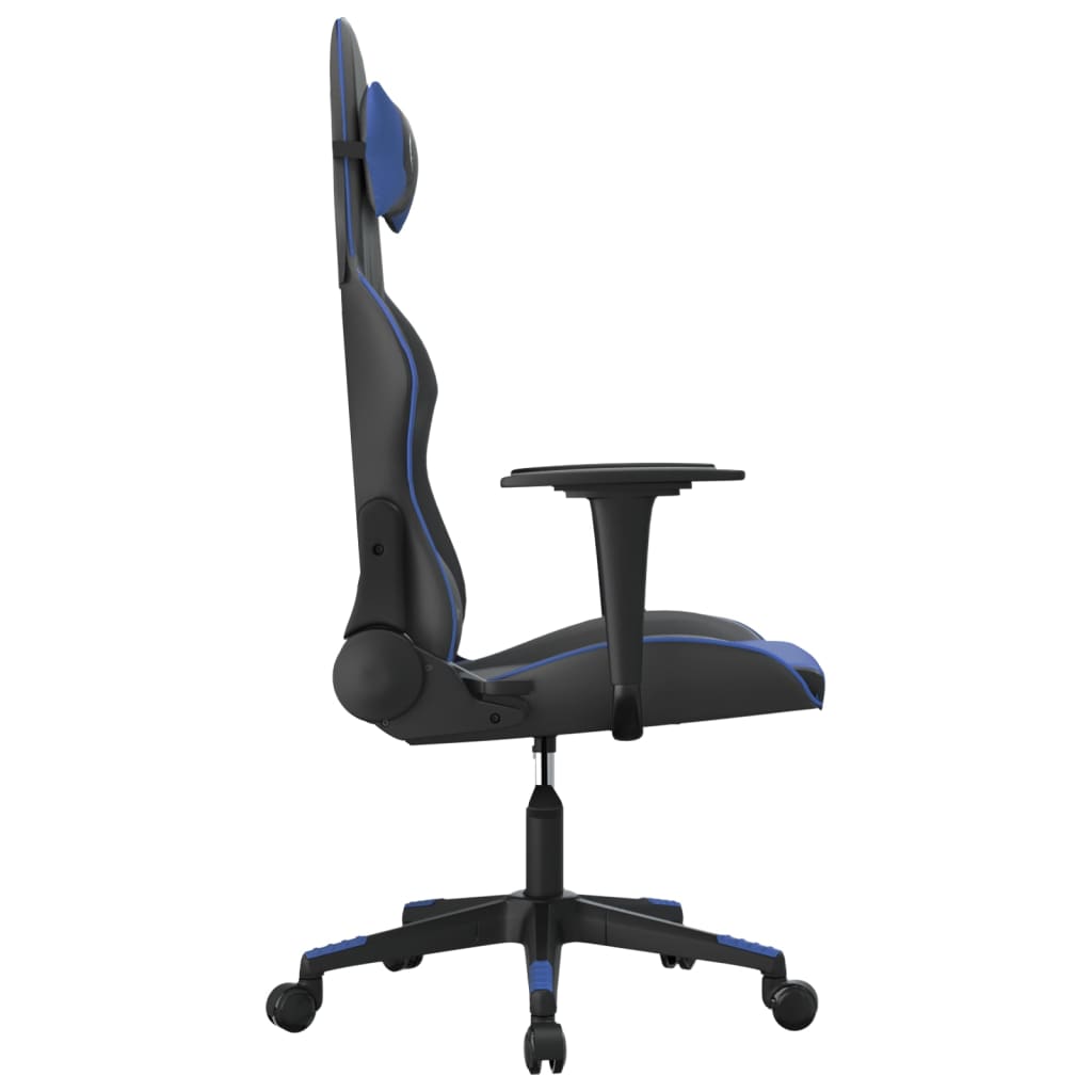 vidaXL Gamestoel kunstleer zwart en blauw